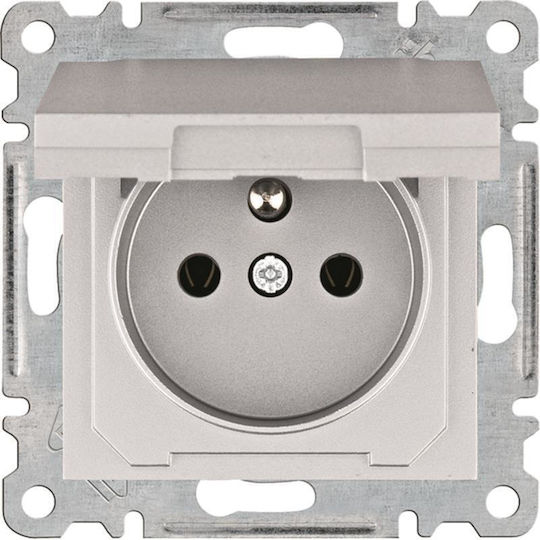 Hager Power Socket Silver 1pcs