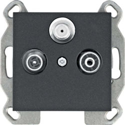 Hager Satelliten- und Radiobuchse Terminal in Schwarz Farbe WL3113