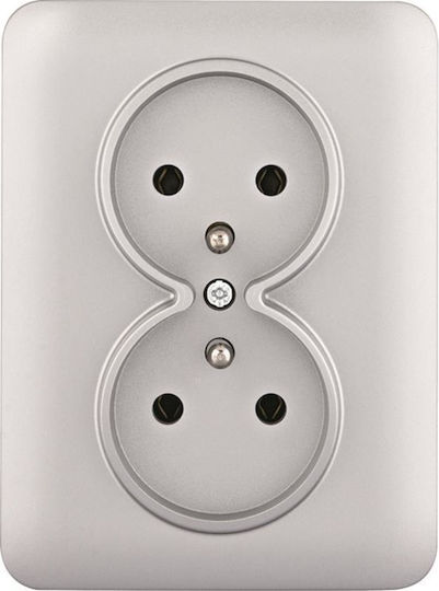 Hager Antenna Socket in Silver color WL1222