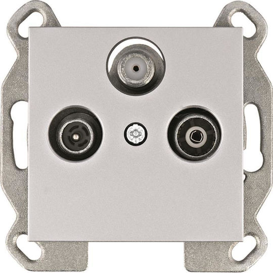 Hager Satelliten- und Radiobuchse Grundlegend in Silber Farbe WL3122