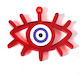 Sun Eye Eyelids Metallic Plexiglass Pendant 36x47mm Red