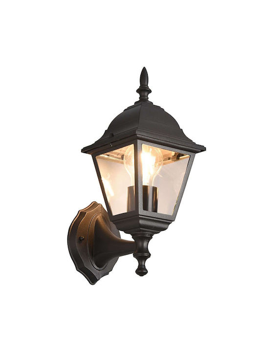 Trio Lighting Φωτιστικό Τοίχου με Ντουί E27 Μαύρο 14x19x14εκ.