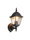 Trio Lighting Φωτιστικό Τοίχου με Ντουί E27 Μαύρο 14x19x14εκ.