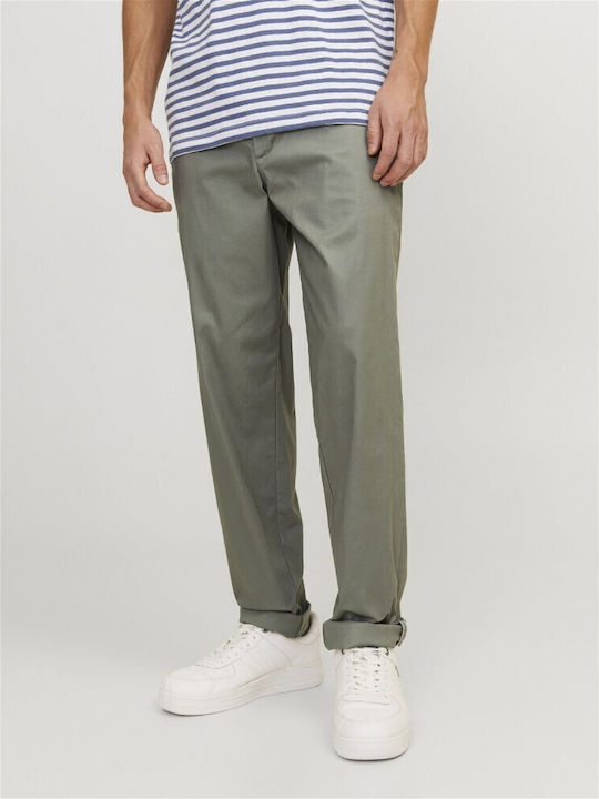 Jack & Jones Ανδρικό Παντελόνι Chino Ελαστικό σε Tapered Γραμμή Λαδί