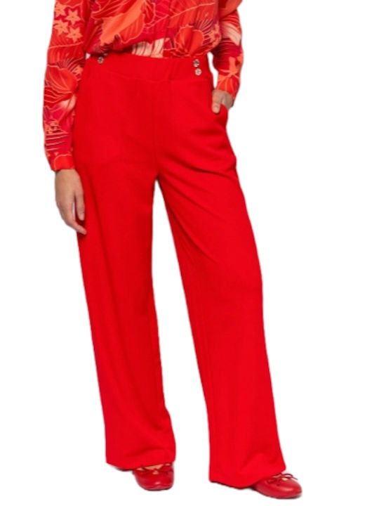 Heavy Tools Women's Fabric Trousers Red