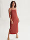 Sommer Midi Damenkleid Beiges