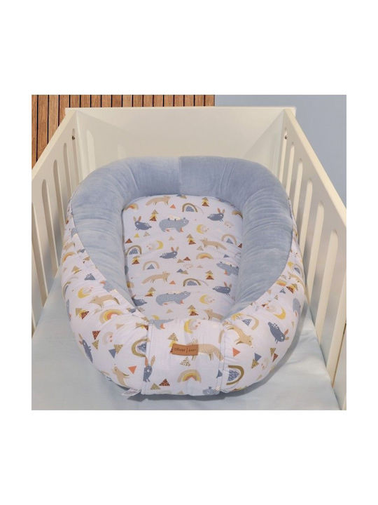 Baby Oliver Βρεφικό Μαξιλάρι Φωλιά Γαλάζιο 75x110εκ.