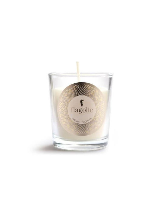 Flagolie Scented Soy Candle Jar with Scent Jasmine Brown 70gr 1pcs