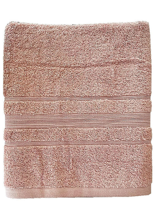 Sidirela Πετσέτα Προσώπου Line 50x90εκ. Pink Nude Βάρους 550gr/m²
