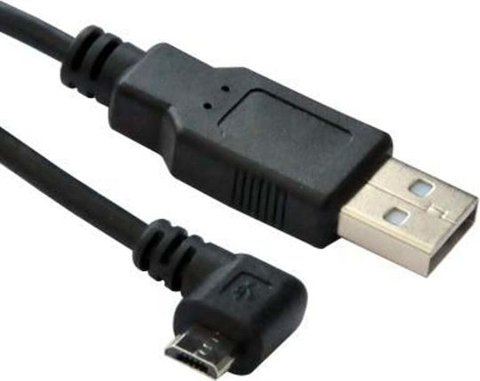 Microconnect Angle (90°) USB 2.0 to micro USB Cable Μαύρο 3m (USBABMICRO3ANG) 1τμχ