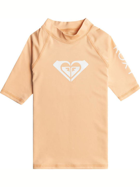 Roxy Whole Hearted Παιδικό Μαγιό Μπλούζα Peach ...