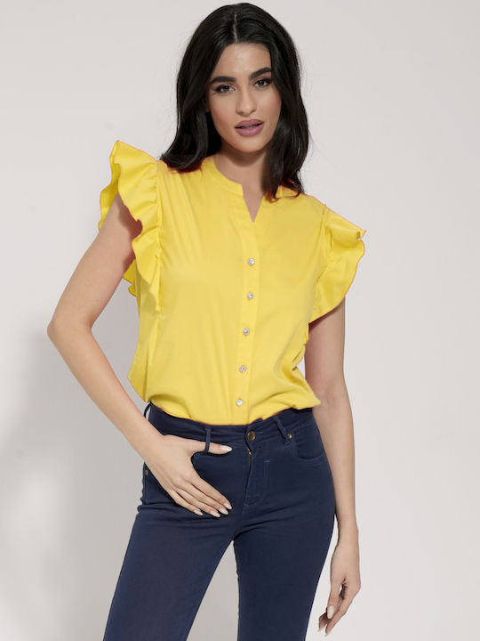 Tresor Ärmellos Damen Hemd Yellow