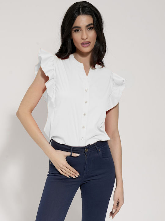 Tresor Women's Sleeveless Shirt White