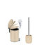 Kleine Wolke Eclipse Metallic Toilet Brush and Basket Set Soft Close 3lt Beige