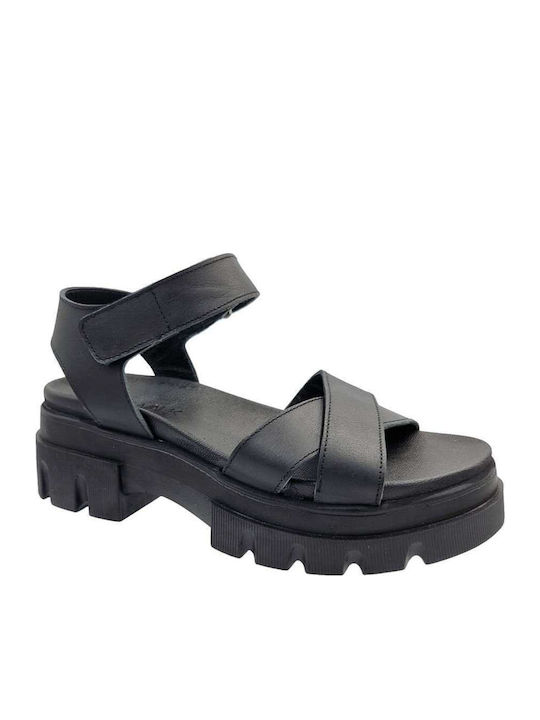 Cat Walk 400 Black Leather Women's Sandals
