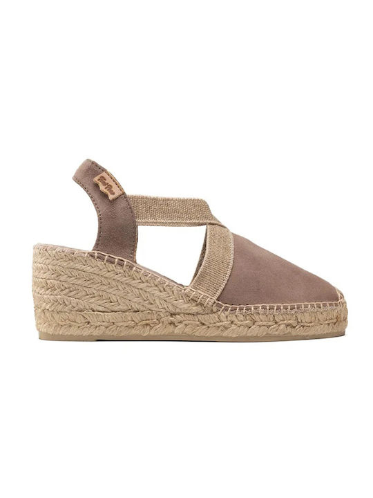 Toni Pons Women's Fabric Platform Espadrilles Brown