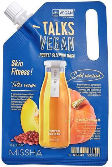 Missha Talks Vegan Squeeze Pocket Sleeping Mask Smoothing Overnight Mask Problematic Skin Skin Fitness 10g