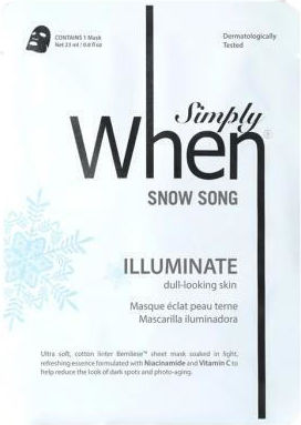 Simply When Snow Song Illuminate Sheet Mask Brightening Face Mask 23ml