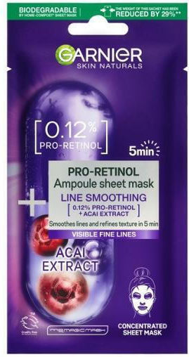 Garnier Pro-retinol Ampoule Sheet Mask Smoothing Ampoule In A Fabric Mask Pro-retinol 19g