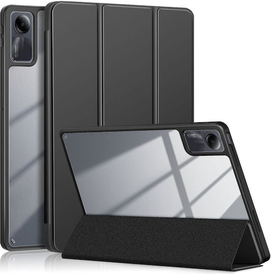 Xiaomi Redmi Redmi Pad Se Acrylic 3-fold culoare solidă de piele inteligentă de piele Tablet Case negru