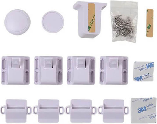 Edman Set de protecții cu magnet din Plastic în Culoare Alb 4buc