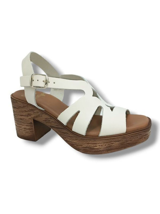 Studio Scarpe Δερμάτινα Πέδιλα Λευκά