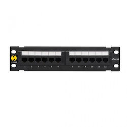 Netrack Пач панел за рафт 19" 12 порта Сив