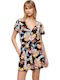 Women's Short Sleeve One-piece Shorts Multicolour