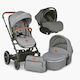 Cangaroo Icon Verstellbar 3 in 1 Baby Kinderwagen Geeignet für Neugeborene Grey 13.2kg