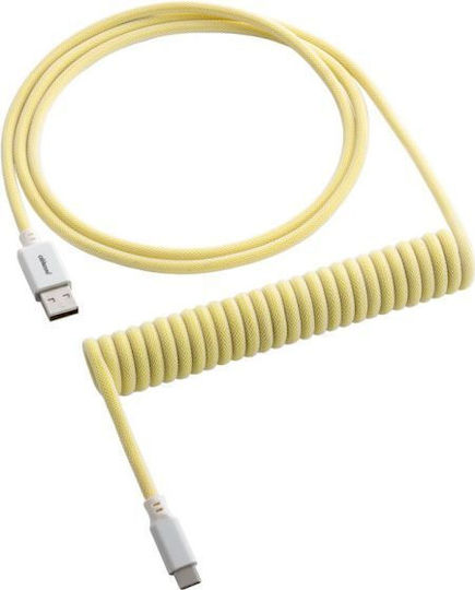 Cablemod Spiral USB 2.0 Cable USB-C male - USB-A Yellow 1.5m (CM-CKCA-CW-YW150YW-R)