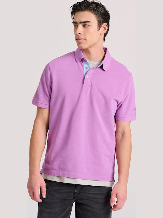 Funky Buddha Polo Short Sleeve Purple Blouse