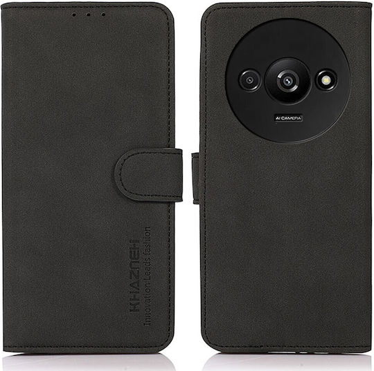Khazneh Back Cover Leather Magnetic Black (Xiaomi Redmi A3)
