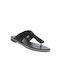 Lazar & Luca Leather Women's Flat Sandals Anatomic in Black Color