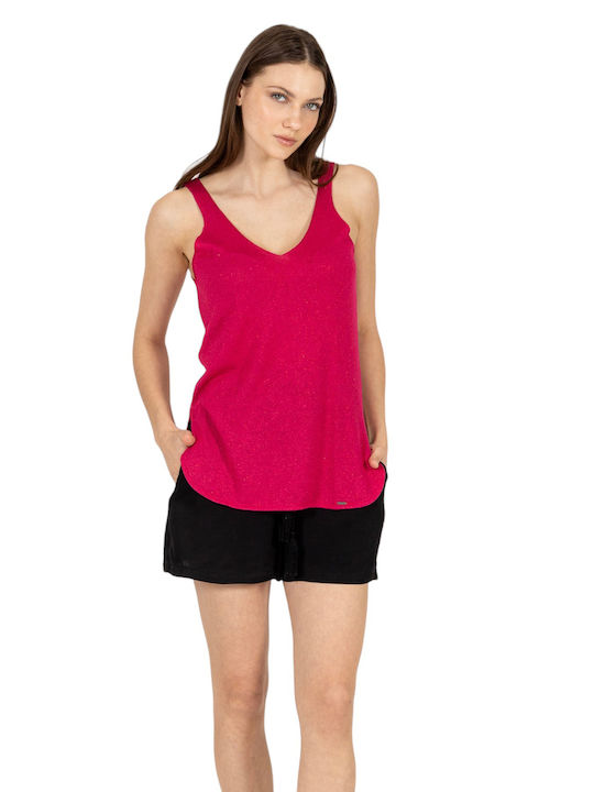 Aggel pentru Femei Bluză Fără mâneci cu Decolteu în V Pink