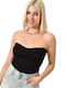 Women's Strapless Black Top 23978