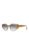 Ana Hickmann Women's Sunglasses with Yellow Plastic Frame and Blue Gradient Lens 9211 T01