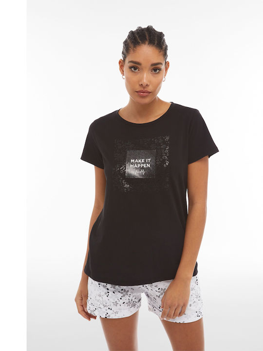 Freddy Damen T-shirt Schwarz