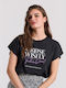 Women's T-shirt Pop Art Print on the Back