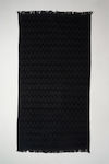 SugarFree Strandtuch Baumwolle Schwarz mit Fransen 80x160cm.