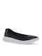 Leder Damen Ballerinas Spitz zulaufend Schwarz