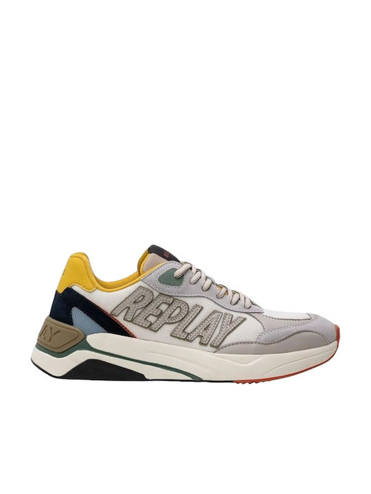 Replay Logo Bărbați Sneakers White Lt Beige