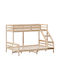 Kids Bed Bunk Semi Double Beige for Mattress 140x200cm