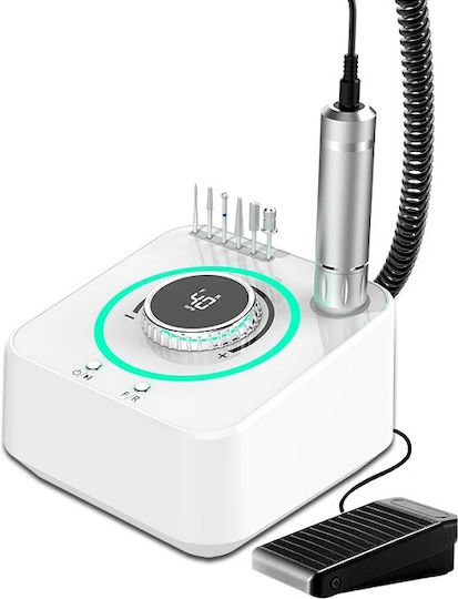 Nail Drill Power 48W White with Pedal with 40000 Rotations per Minute