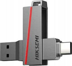 Hikvision 128GB USB 3.2 USB-A & USB-C Grauer USB-Stick