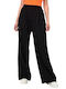 Solid Black Wide-Leg Trousers 23844