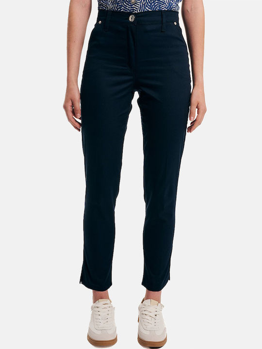 Forel Femei Bumbac Pantaloni cu Croială Slim DARKBLUE