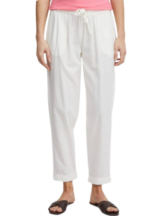 Fransa Women's Fabric Trousers White