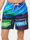 D3 Ovin Photographic Herren Badebekleidung Shorts Neon Navy