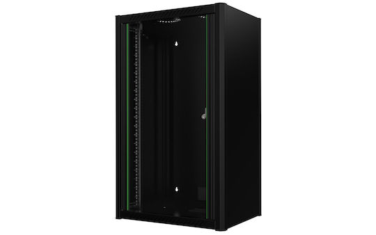 Lanview Επιτοίχια Καμπίνα Rack 20U 60x45x100cm Μαύρο RWM20U45BL