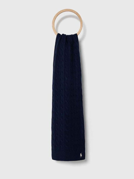 Ralph Lauren Women's Wool Scarf Navy Blue